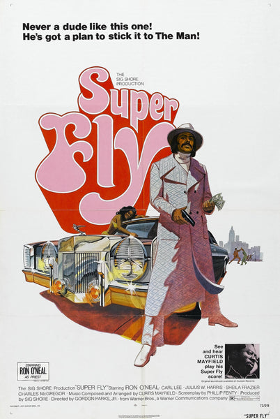 An original movie poster for the film Super Fly with art by Robert Tanenbaum
