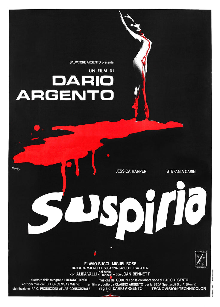 An original movie poster for the film Suspiria