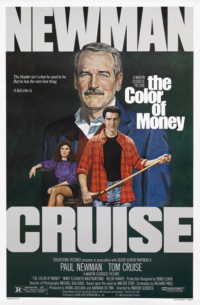 An original movie poster for the film The Color of Money with art by Robert Tanenbaum