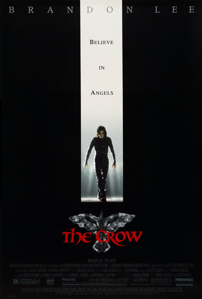 An original movie poster for the film The Crow