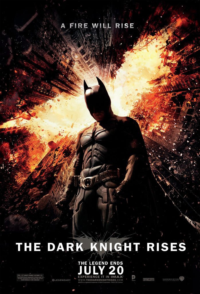 An original movie poster for the Batman film The Dark Knight Rises