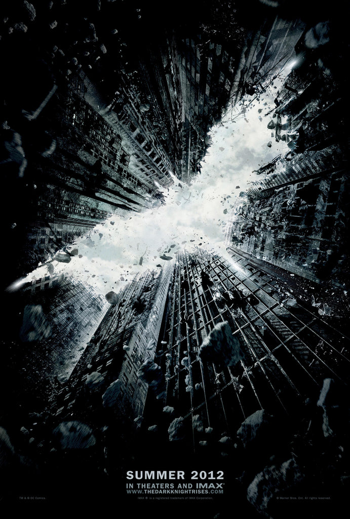 An original movie poster for the Batman film The Dark Knight Rises