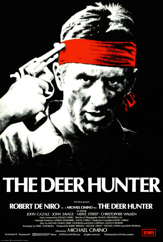 An original movie poster for the film The Deer Hunter