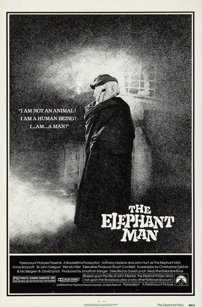 An original movie poster for the film The Elephant Man