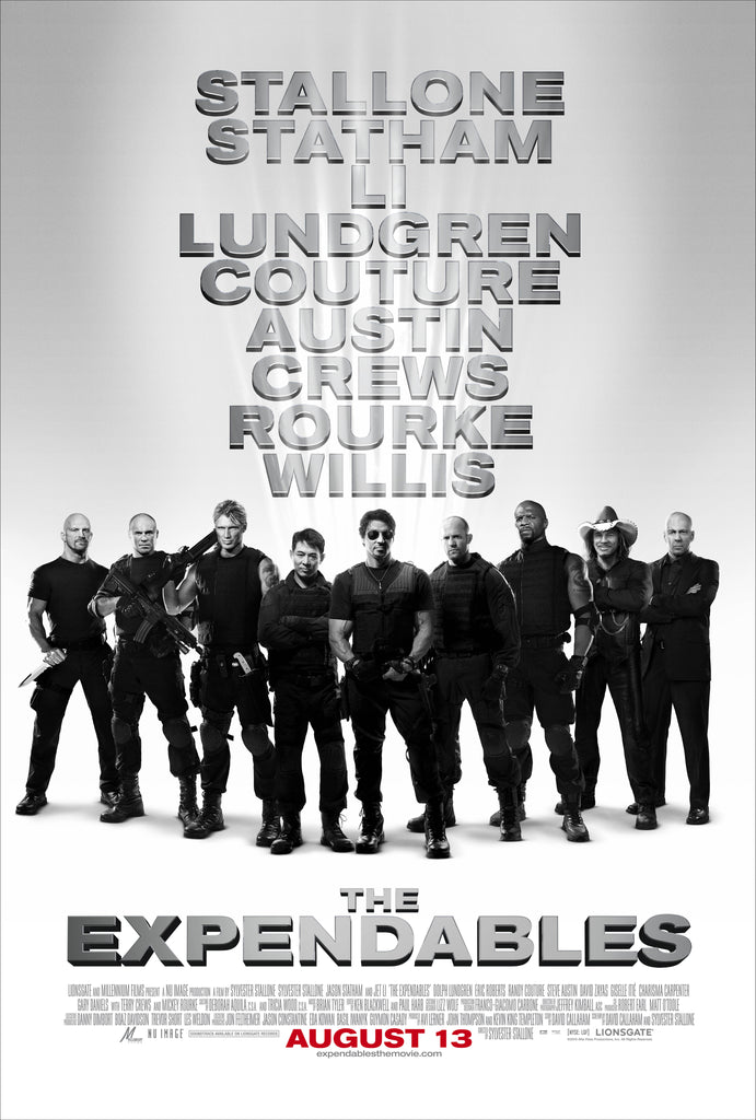 An original movie poster for the film The Expendables