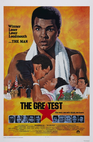 An original movie poster for the film The Greatest with art by Robert Tanenbaum