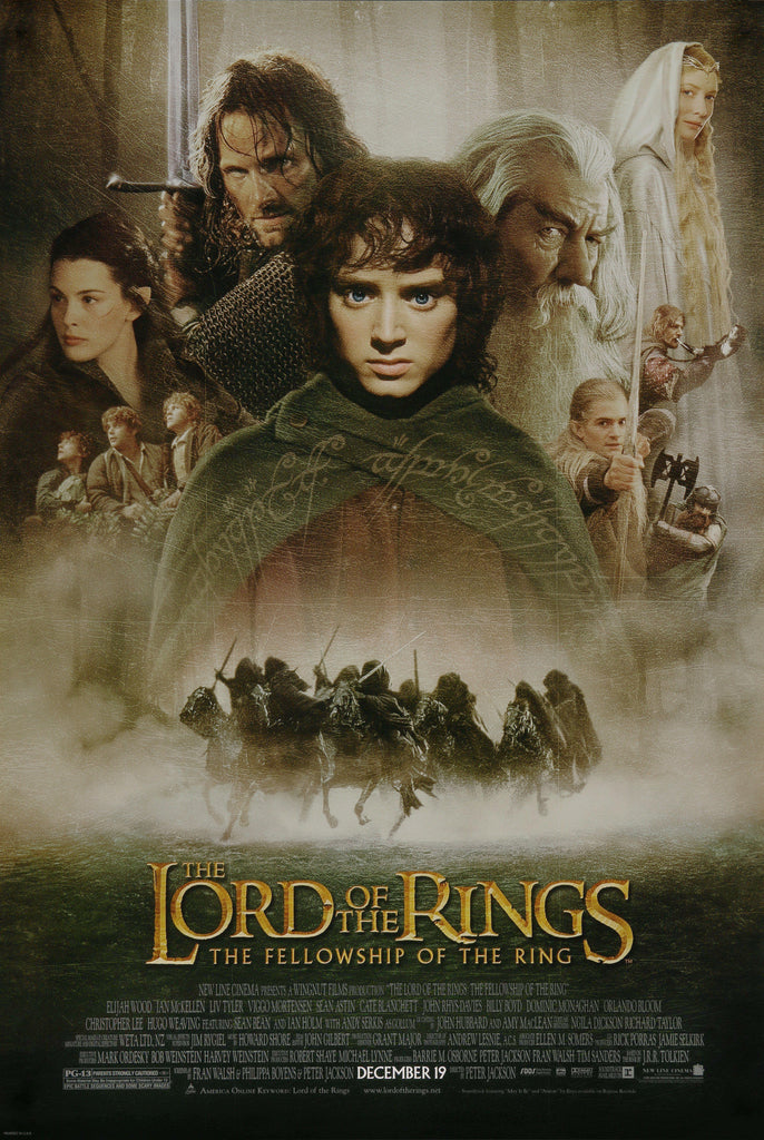 An original movie poster for The Lord of the Rings The Fellowship of the Ring