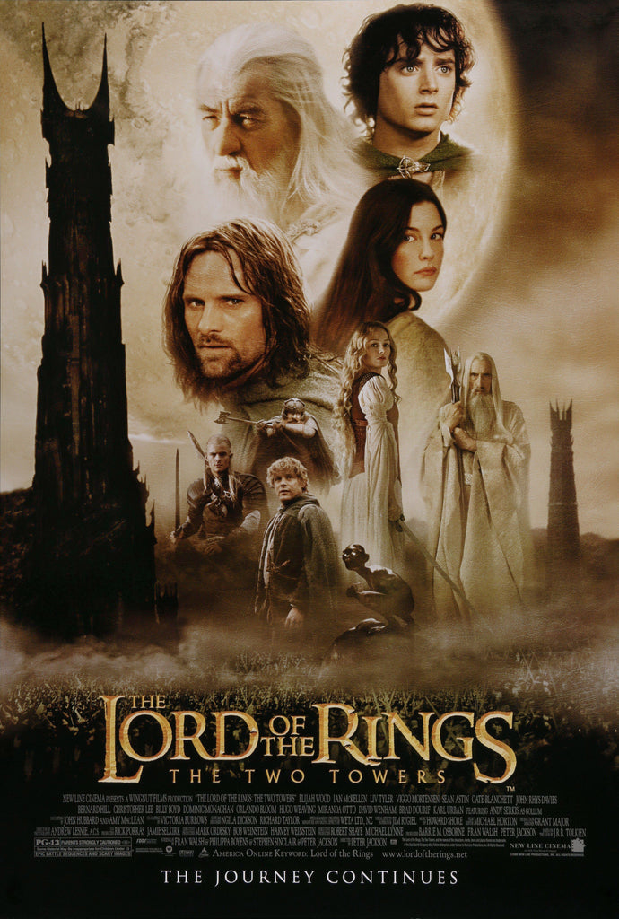 An original movie poster for The Lord of the Rings The Two Towers