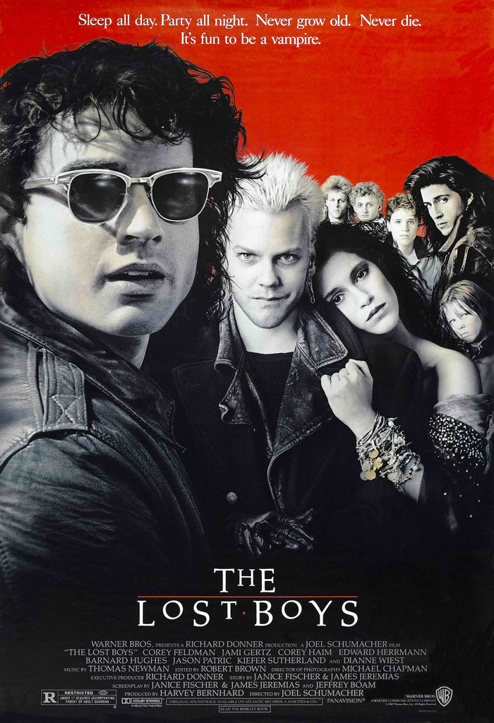 An original movie poster for the film The Lost Boys