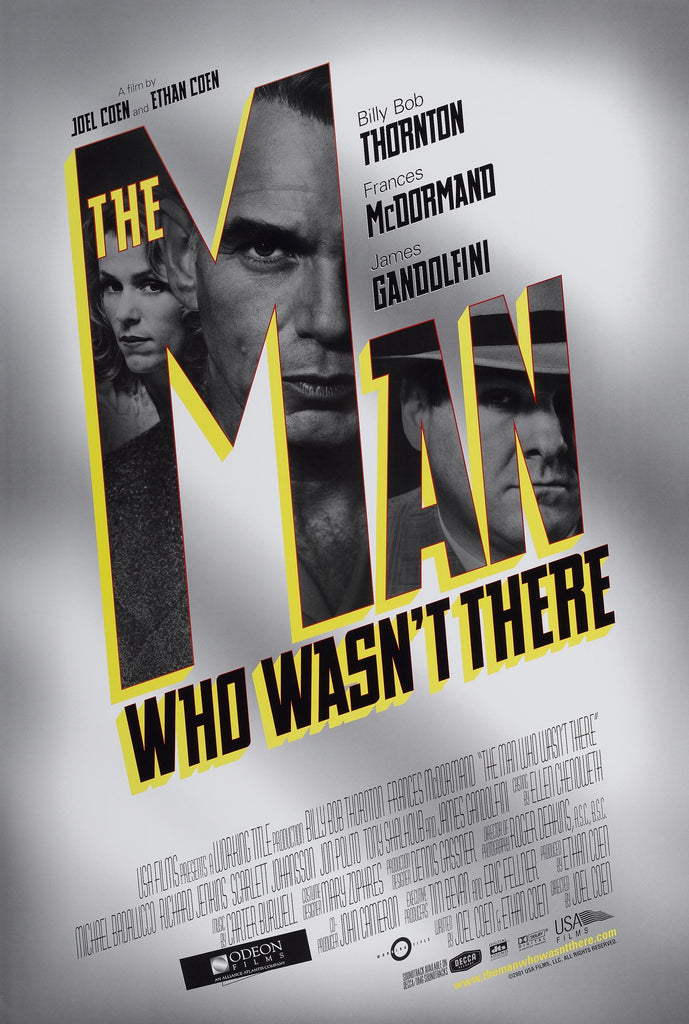 An original movie poster for the Coen Brothers film The Man Who Wasn't There