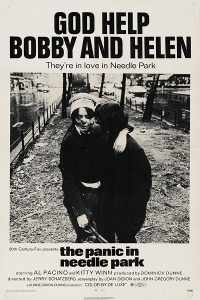 An original movie poster for the film The Panic In Needle Park
