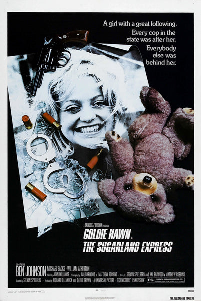 An original movie poster for the film The Sugarland Express