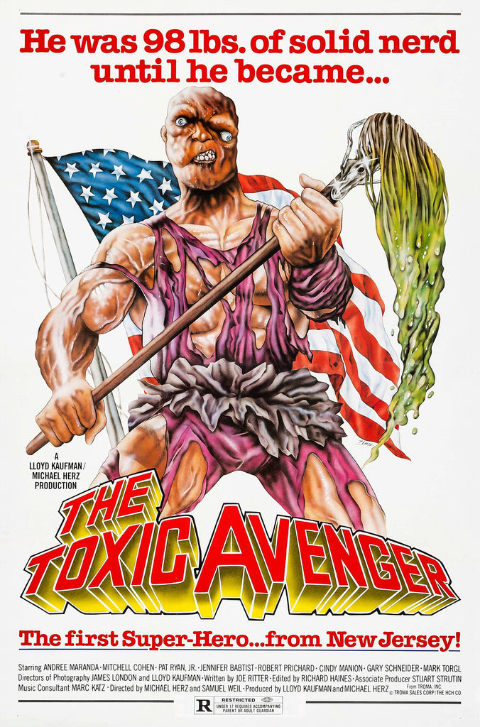 An original movie poster for the film The Toxic Avenger