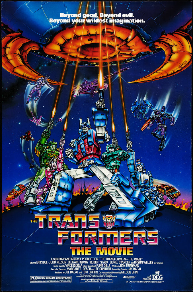 An original movie poster for the film Transformers