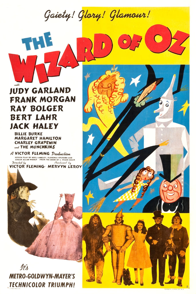 An original movie poster for the film The Wizard of Oz