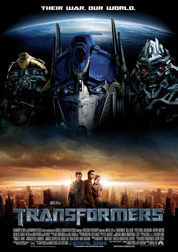 An original movie poster for the film Transformers