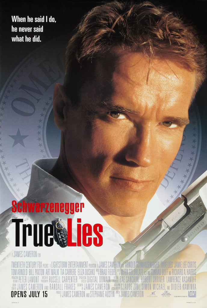 An original movie poster for the James Cameron film True Lies