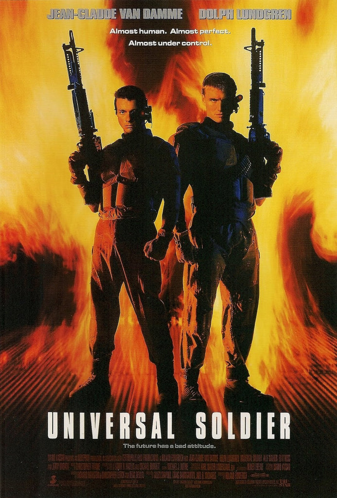 An original movie poster for the film Universal Soldier