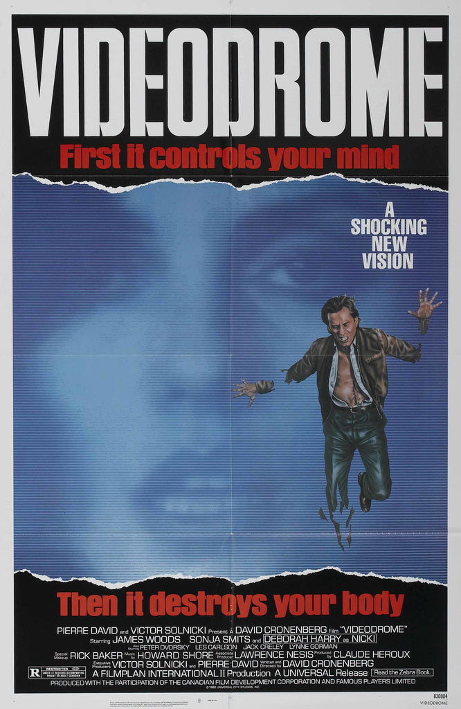 An original movie poster for the film Videodrome