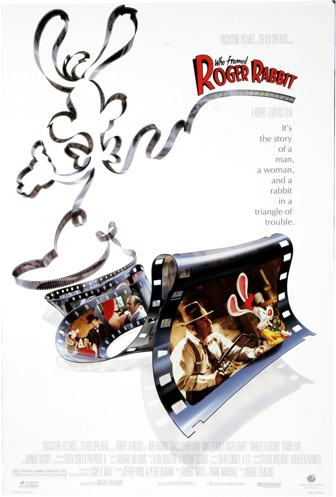 An original movie poster for the film Who Framed Roger Rabbit