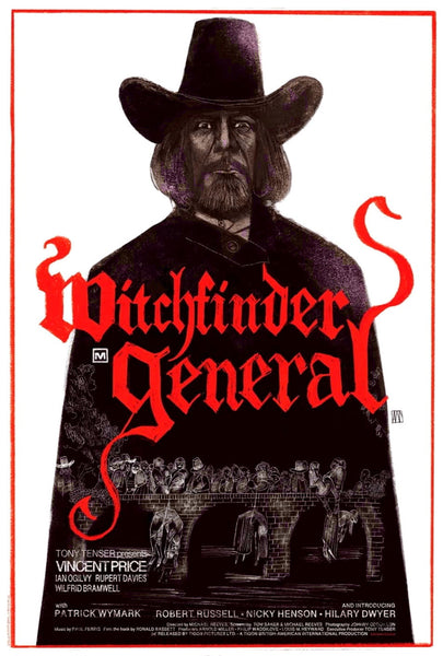 An original movie poster for the film Witchfinder General