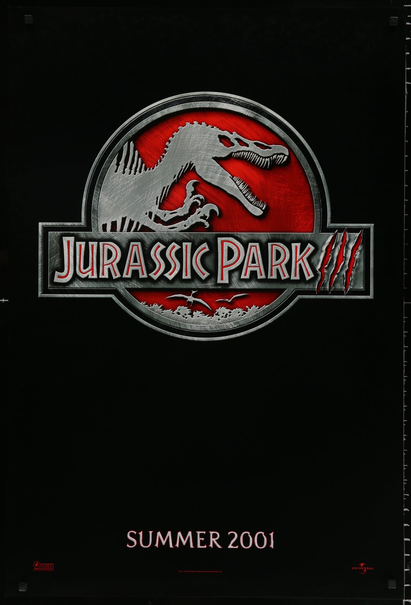 Jurassic Park 3 - 2001 - Original Movie Poster - Art Of The Movies