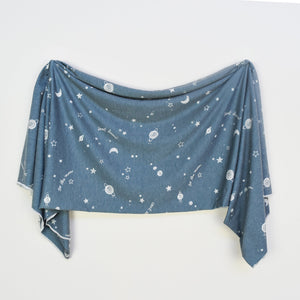 Village Baby Soft and Stretchy Knit Swaddle Blanket- Star Gazer