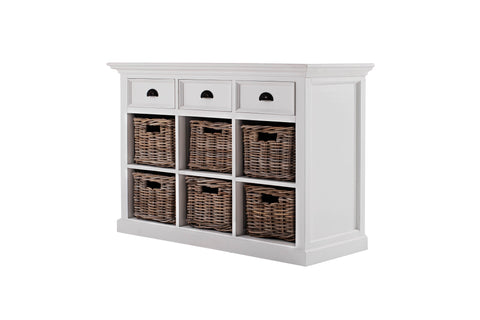 Nova Solo Halifax White Buffet Sideboard with 6 Baskets B128