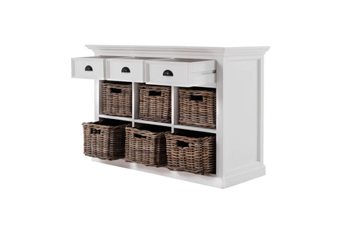 Nova Solo Halifax White Buffet Sideboard with 6 Baskets B128