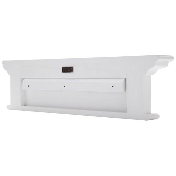 Mondawe Contemporary White Wall-Mounted Coat Rack with 4 Hooks and 3 Compartments | MDWZHE939293