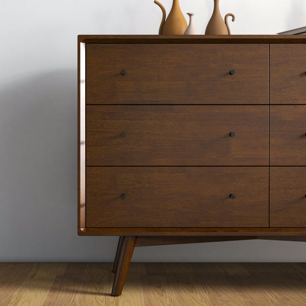 mid century modern solid wood walnut dresser