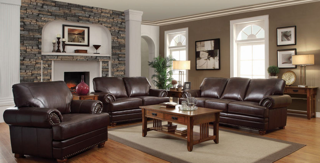 3 Piece Sofa Loveseat Chair Set at ASY Furniture Leather Brown