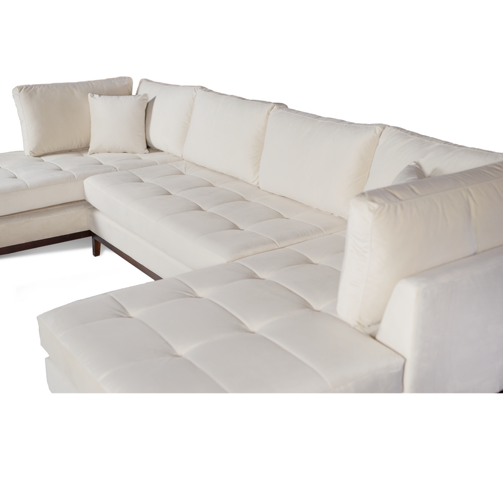 beige velvet double chaise velvet sectional sofa