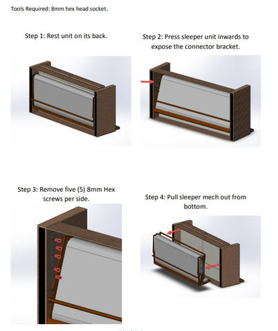 how to remove a sleeper mechanism from a queen sofa