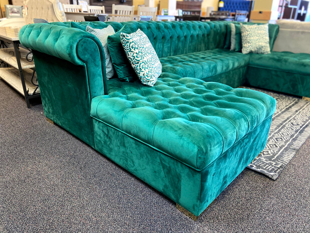 Lauren double chaise green sectional at ASY Furniture