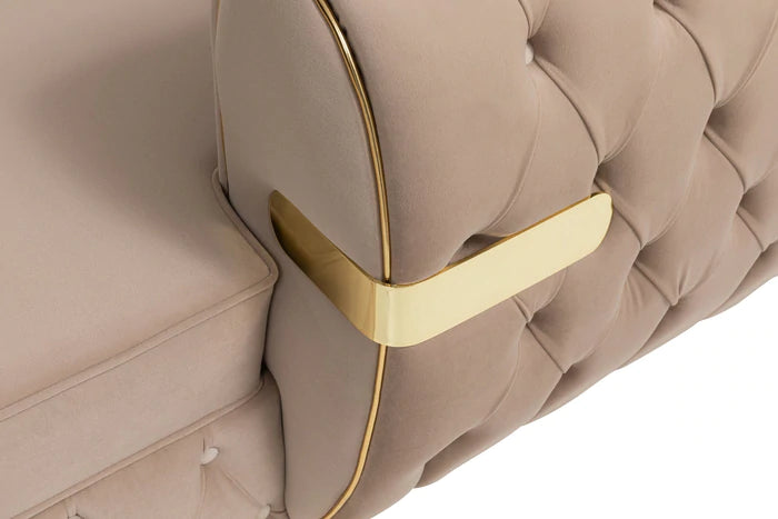 Jester cream velvet sectional sofa modern at ASY Furniture