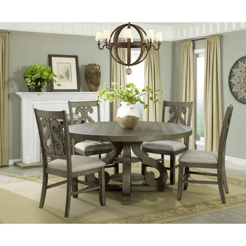 Large formal round dining table set