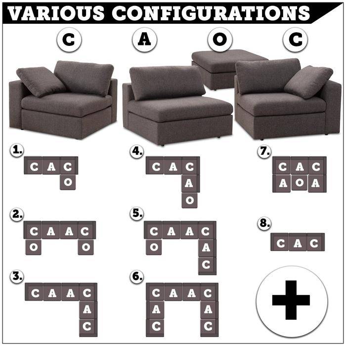 modular sectional pieces dark gray at asy furniture
