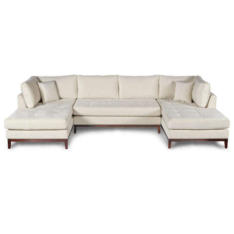 noelle double chaise velvet sectional