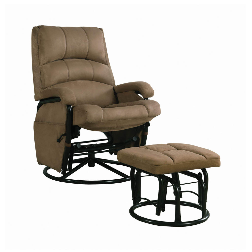 brown glider and ottoman