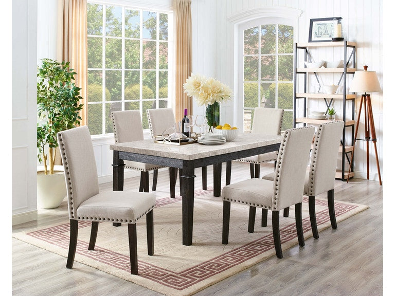 rectangle marble dining table set