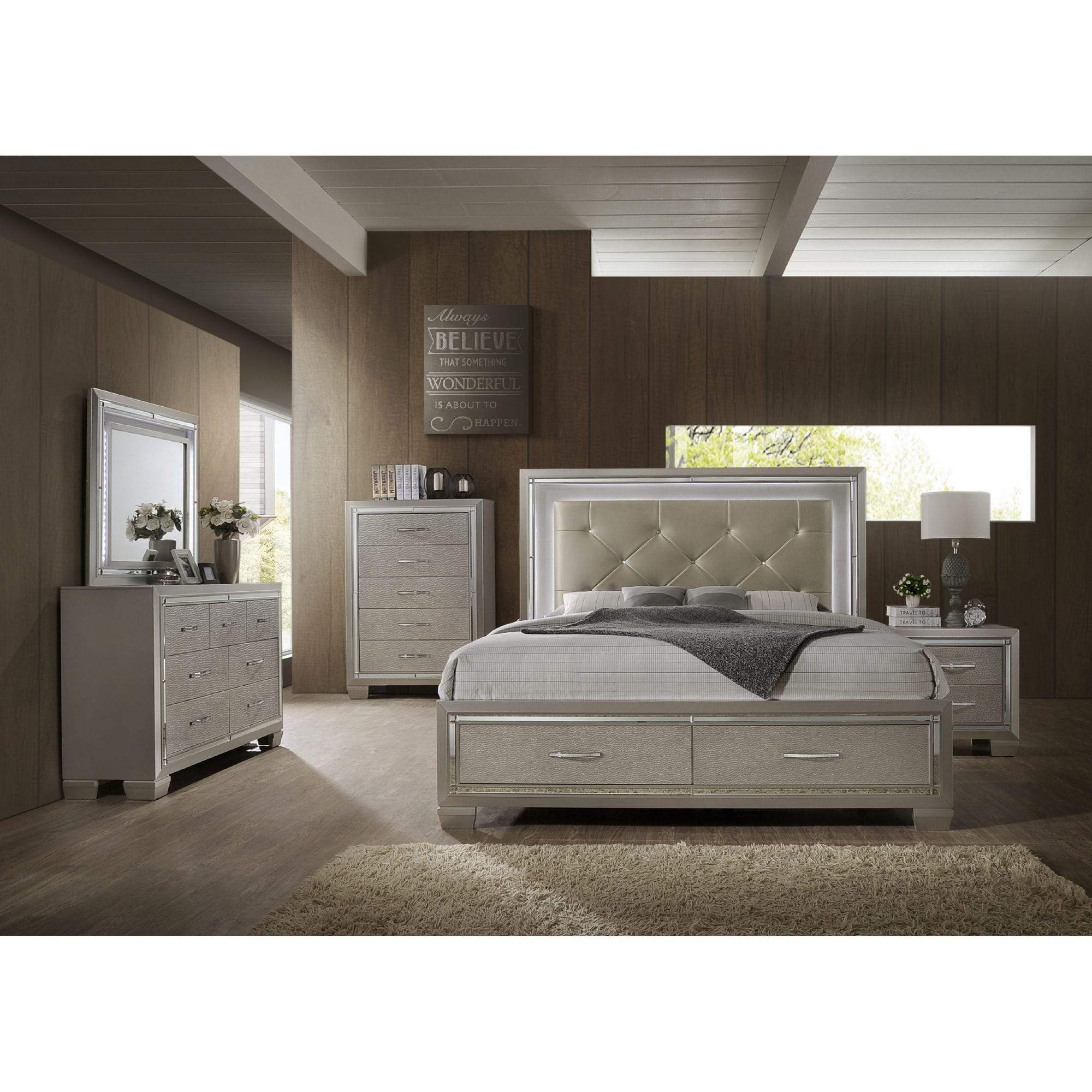 Platinum King Platform Storage 5PC Bedroom Set – ASY Furniture