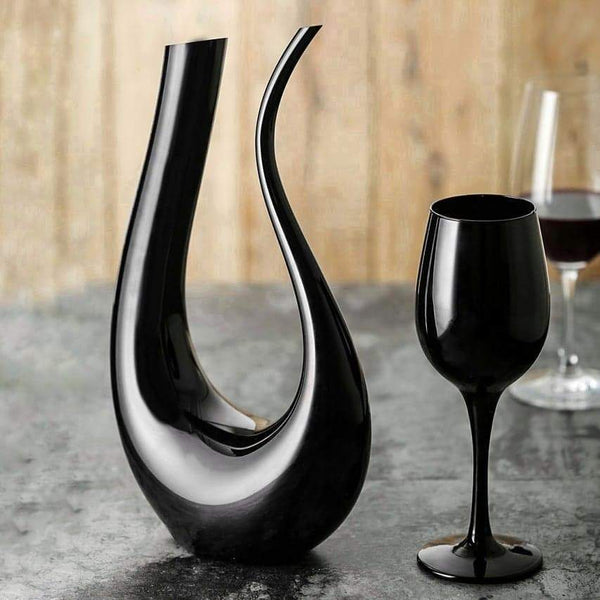 Black Wine Set | Wine Glass Decanter | Decanter Set | UDARELY