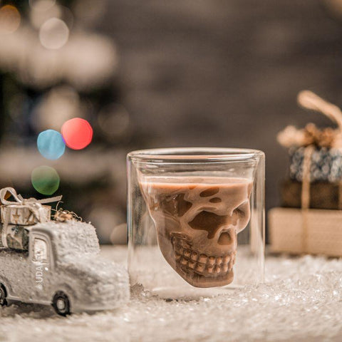 Double Wall Glass Head Bone Skull Wine Glass Cup - China Skull Glass Cup  and Hand Bone Skull Glass Cup price