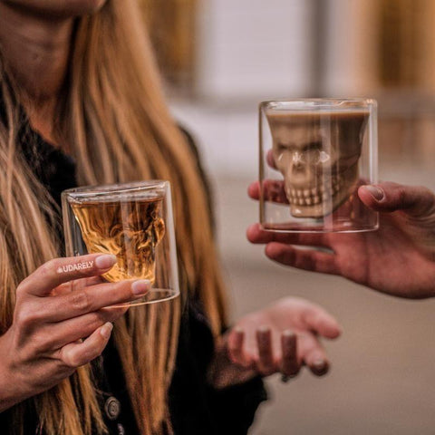 Double-Walled Skull Head Whiskey Glass • The Gentleman's Flavor