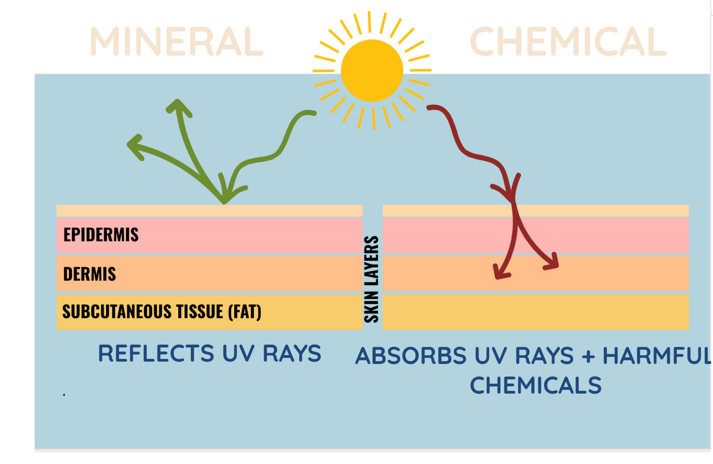 Uv rays to the skin