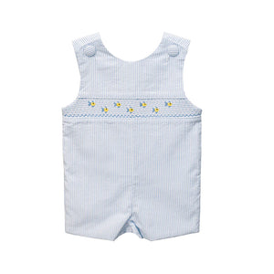 ZUCCINI FISH ASTON SHORTALL  LIGHT BLUE STRIPES Seersucker 5103 - Lullaby Baby And Child