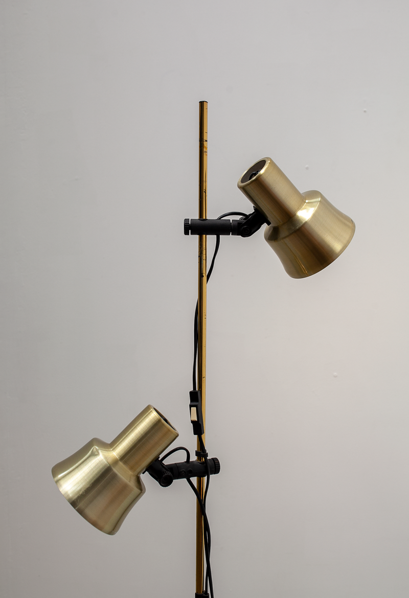Brass floor Lamp Pivotal head, Danish, 1970's
