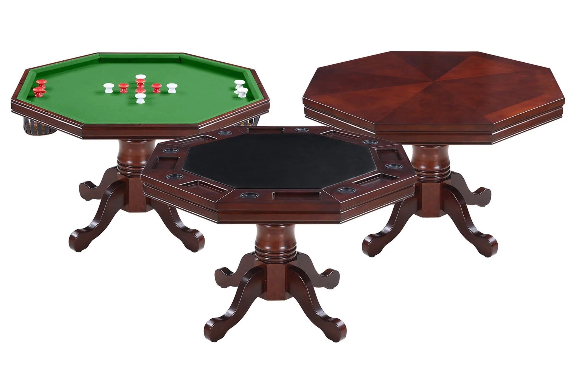 Hathaway Kingston Walnut Octagon 3 in 1 Poker Table