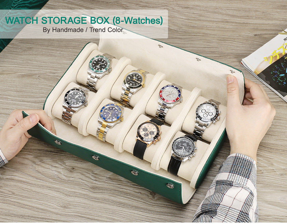 Woosir Leather Watch Case for 8 Watches